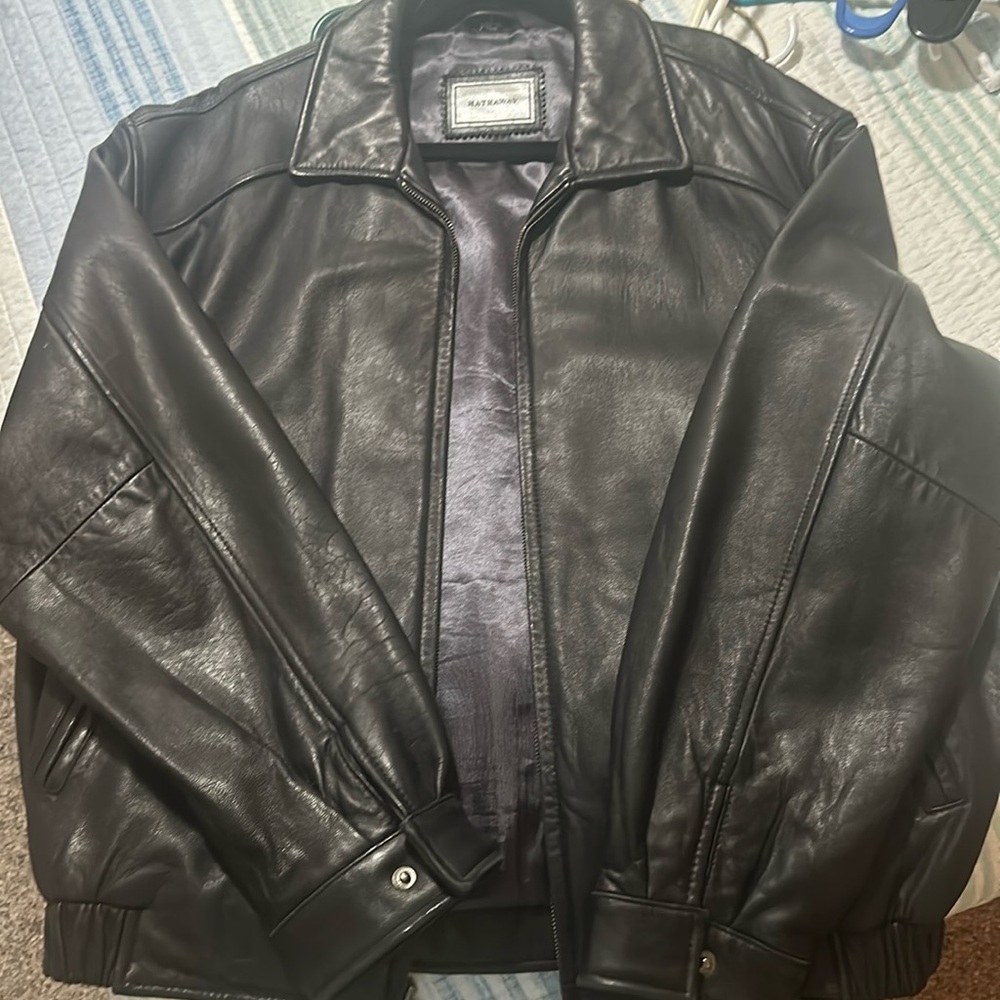 HATHAWAY VINTAGE LEATHER MENS JACKET